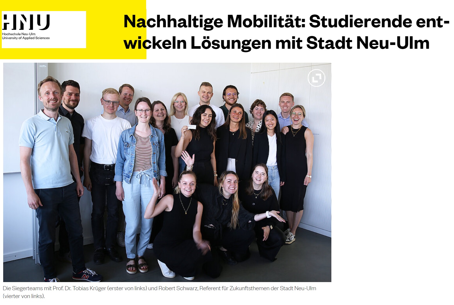 Nachhaltige Mobilität: Studierende entwickeln Lösungen mit der Stadt Neu-Ulm
