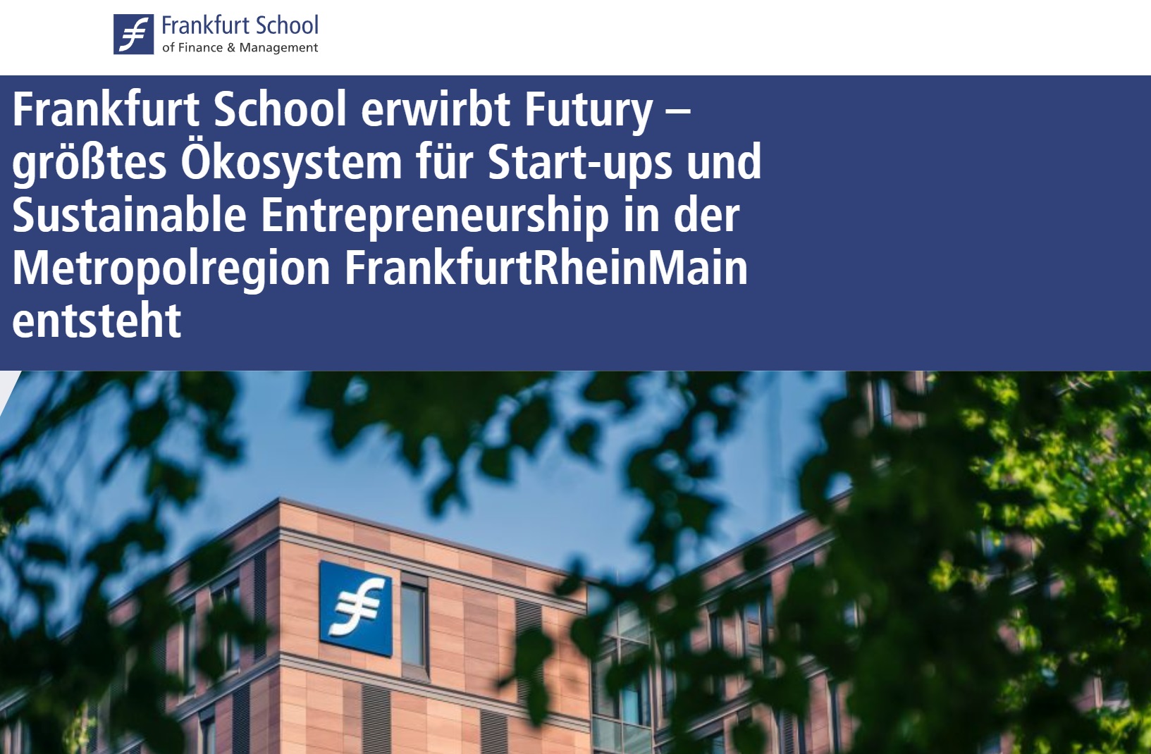 Frankfurt School erwirbt Futury