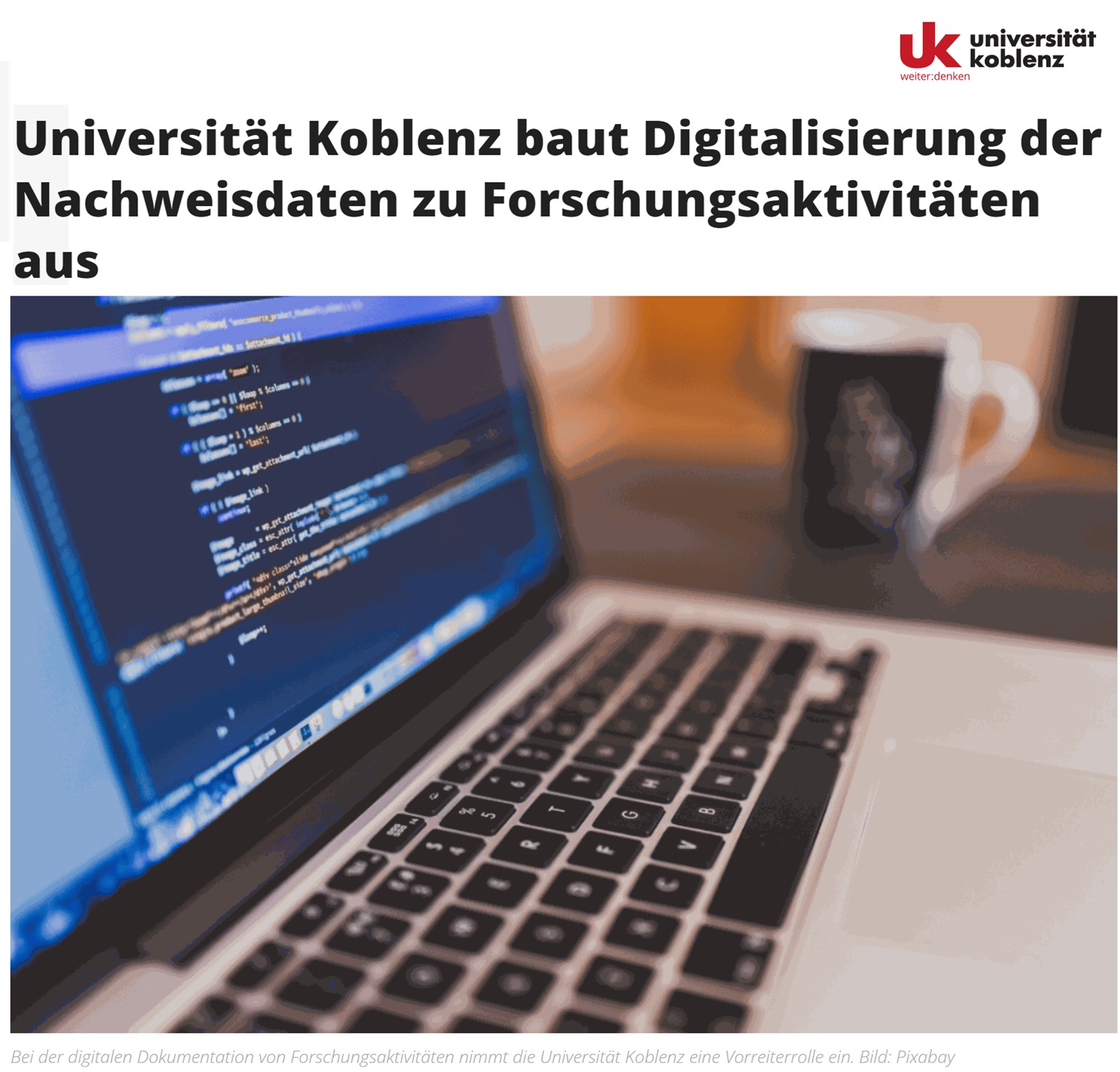 Universität Koblenz baut Digitalisierung der Nachweisdaten zu Forschungsaktivitäten aus