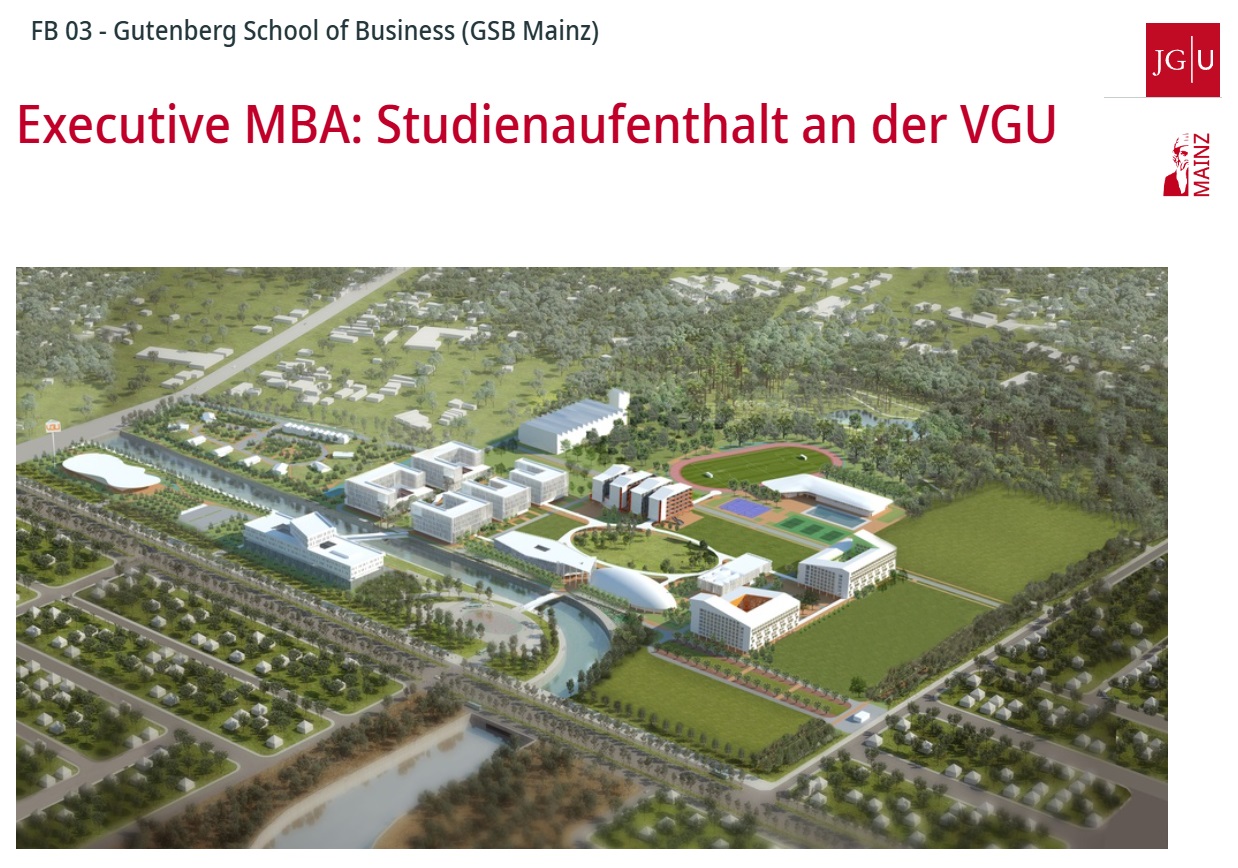 Gutenberg School of Business (GSB Mainz) bietet Studienaufenthalt an der Vietnamese-German University (VGU) in Ho-Chi-Minh City